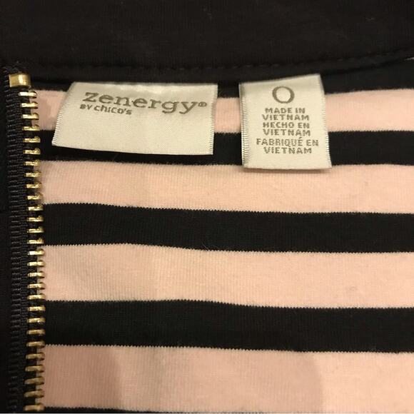 Zenergy by Chicos lace knit striped jacket size 0 small - Picture 4 of 8